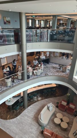 Looking down from Deck 5 to Deck 3