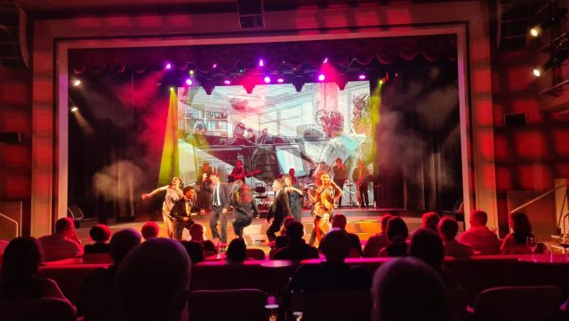 The ship's singers and dancers perform every night