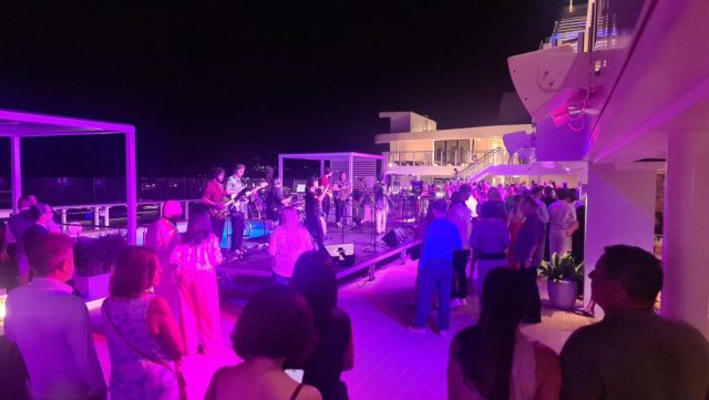 Dance party by the pool