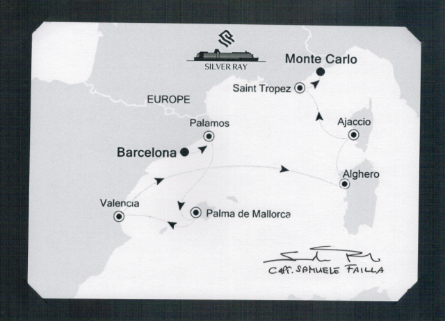 SilverSea Map of first leg of the trip